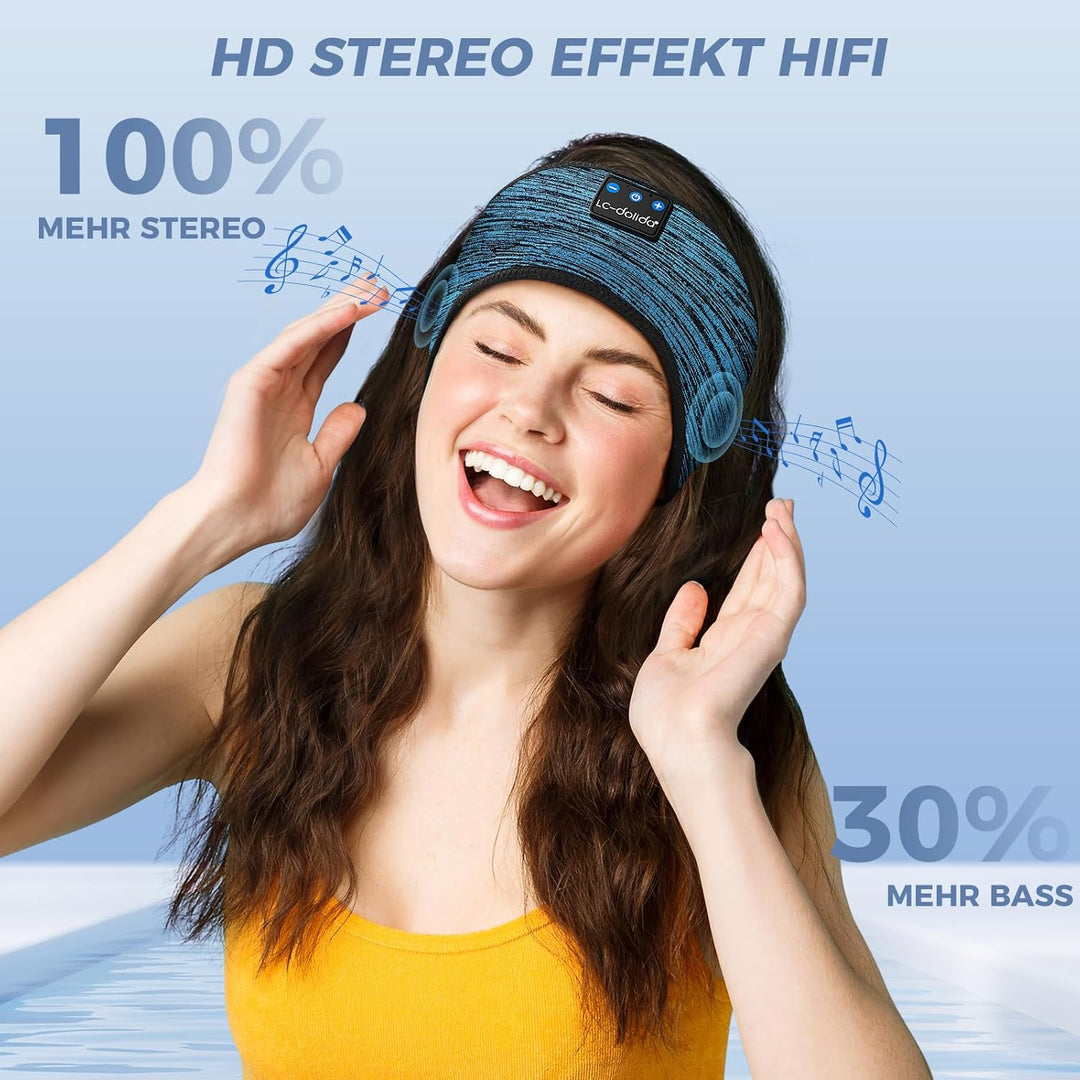 Schlafkopfhörer Bluetooth 5.4, Schlaf Stirnband Kopfhörer Headband Schlafmaske, Sportskopfhörer Musi