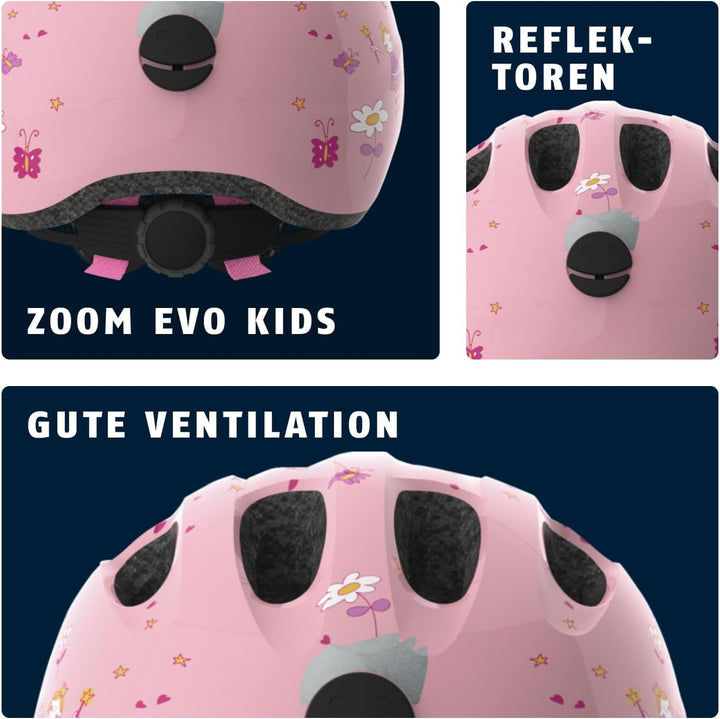 ABUS Kinderhelm Smiley 2.0 - Robuster Fahrradhelm für Mädchen und Jungs M (50-55 cm) rose princess,