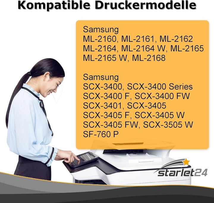 4X Tonerkartusche Kompatible als Ersatz für Samsung MLT-D101S für ML-2160 ML-2165 ML-2165W ML-2168 S