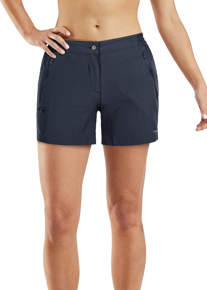 33,000ft Wanderhose Damen Kurz, Cargo Shorts Bermuda Stretch Leichte Laufshorts Sommer UPF50+ Kurze