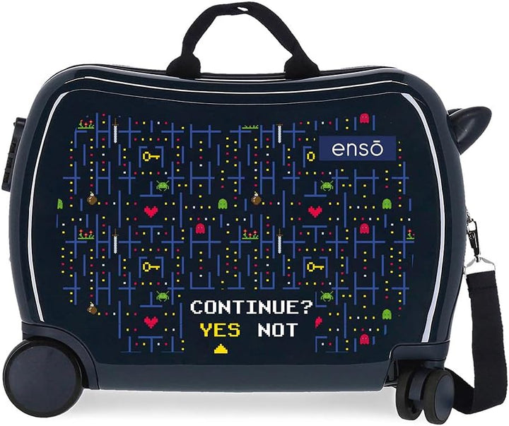 Enso Gamer Kinderkoffer, Blau, 50 x 38 x 20 cm, starr, ABS, seitlicher Kombinationsverschluss 34 1,8