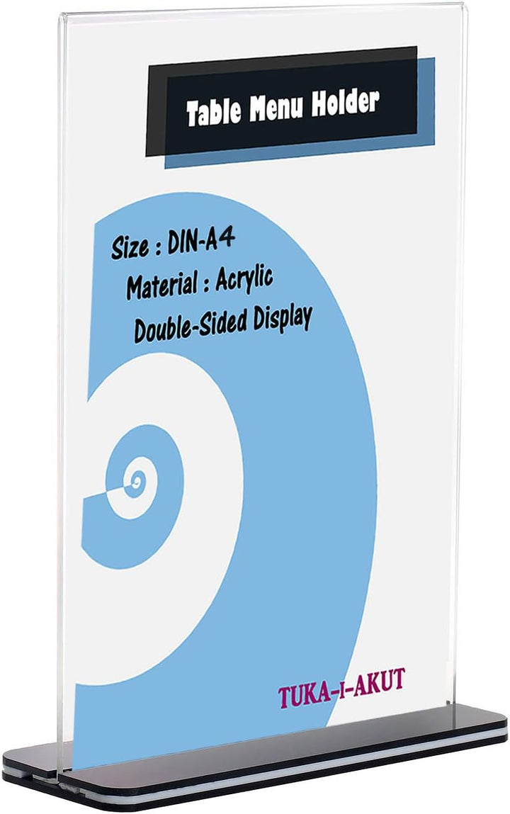 TUKA 20er Tischaufsteller A3 Hochformat mit Sockelboden, Acryl Werbeaufsteller Tischständer Doppelse