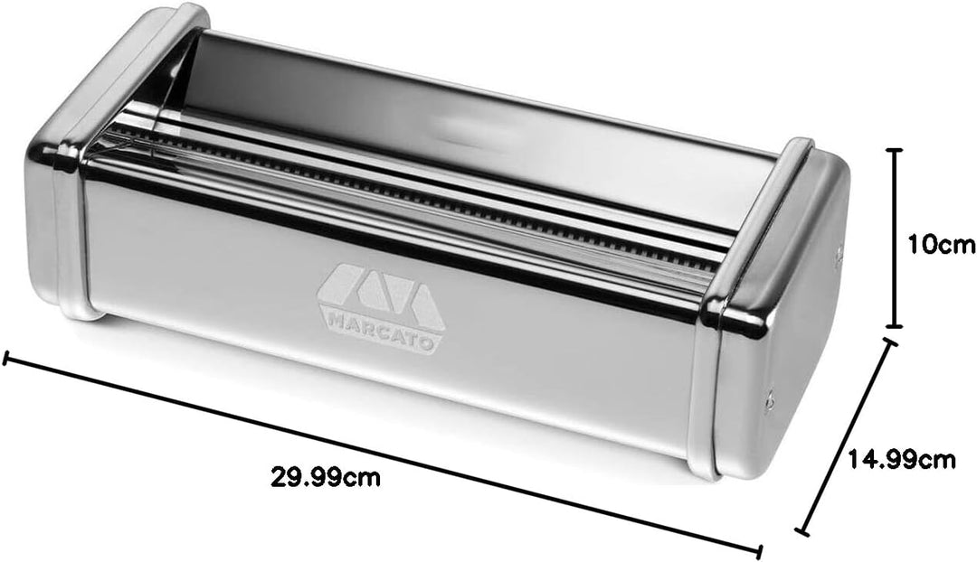 MARCATO Made in Italy Bigoli Aufsatz für Pasta Fresca Knetmaschine Pasta Maschine Chromstahl, Bigoli