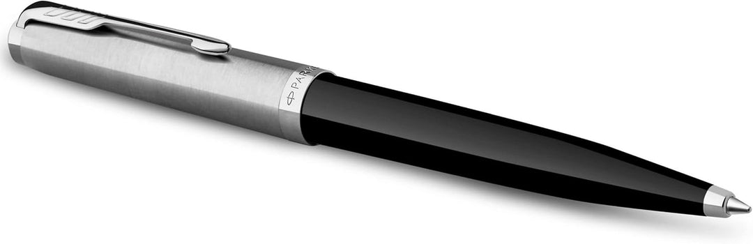Parker 51 Kugelschreiber | Schwarzer Schaft mit Chromfarbenen Zierteilen | Mittlere Schreibspitze mi