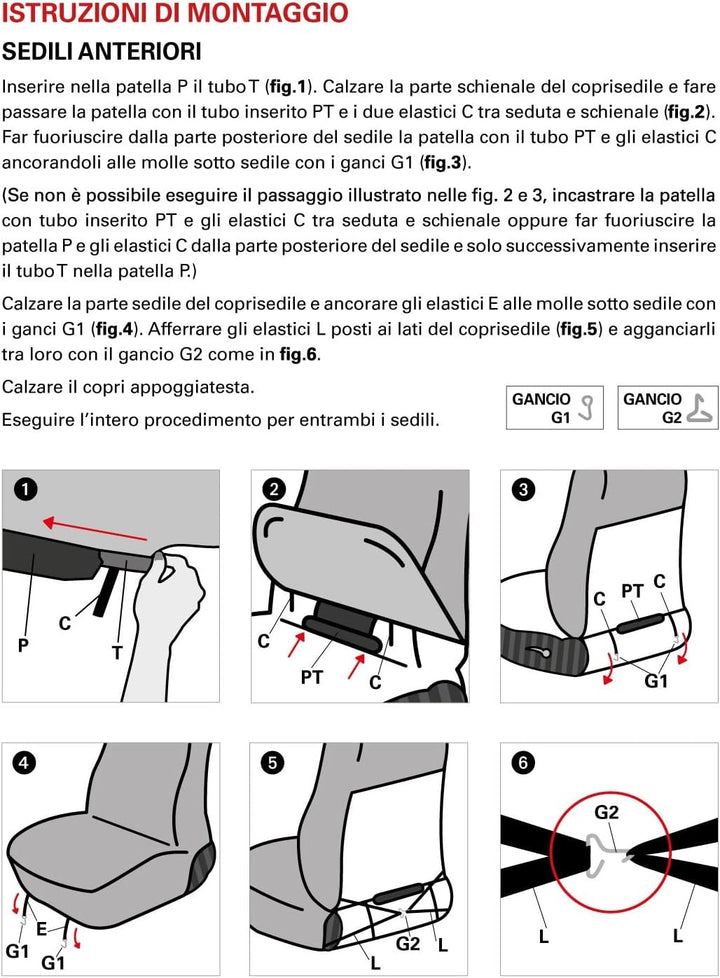 Cora 000129582 Fast & Smart Sitzbezüge vorne Auto, mittelgross, Ron-Antracite