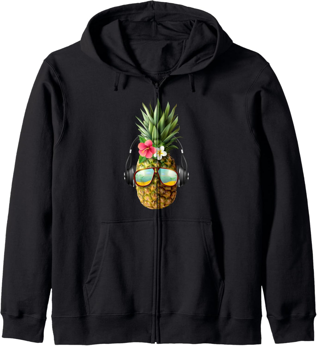Hawaii Musik Ananas Sonnenbrille Kopfhörer Aloha Kapuzenjacke