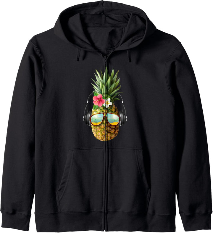 Hawaii Musik Ananas Sonnenbrille Kopfhörer Aloha Kapuzenjacke