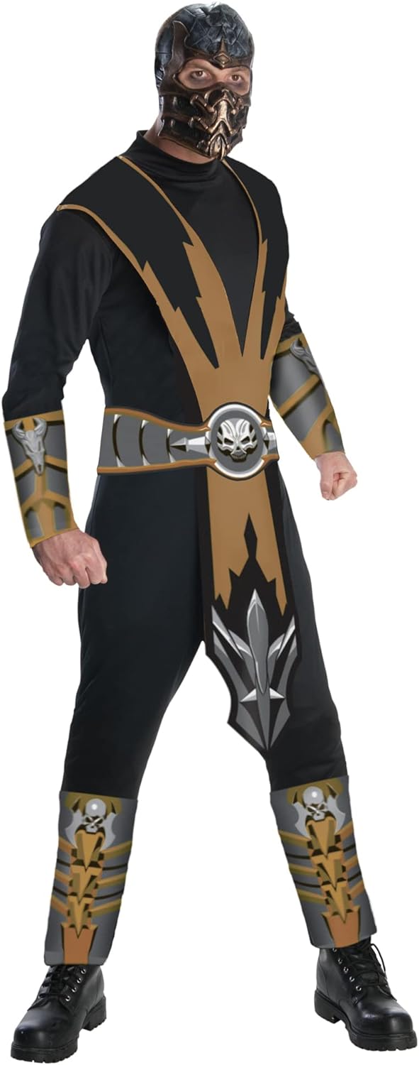 Rubie's Offizielles Mortal Kombat Skorpion, Erwachsenenkostüm – Grösse L L Schwarz, L Schwarz
