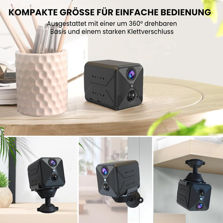 javiscam Mini Kamera, Full HD Überwachungskamera, Kamera Überwachung Innen, Mini Kamera Live Übertra