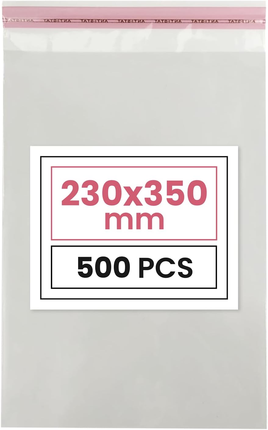 Netuno 500 Folien-Beutel PP mit Klappe (3cm) 23x35cm selbstklebende Flachbeutel durchsichtig Celloph