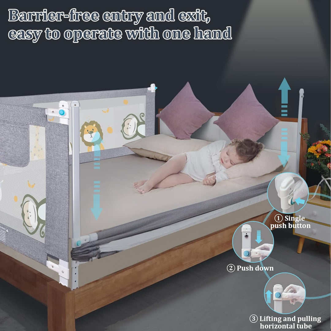 Sentasi Rausfallschutz Kinderbett 190CM, Rausfallschutz Bett Con Elevación Vertical, Baby Bettgitter