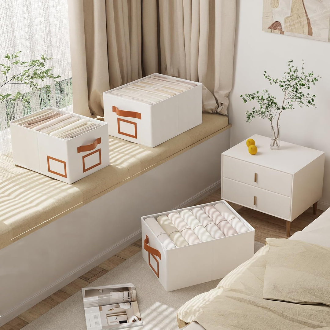 OUTBROS Faltbare Aufbewahrungsbox Schubladen-Organizer, 3 Stück Jeans Schrank Organizer Stoff Kleide