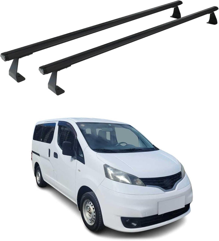 Dachträger Gepäckträger Relingträger für Nissan NV200 2010-2025 Alu Schwarz 2X NV200 2010-2025 Heavy