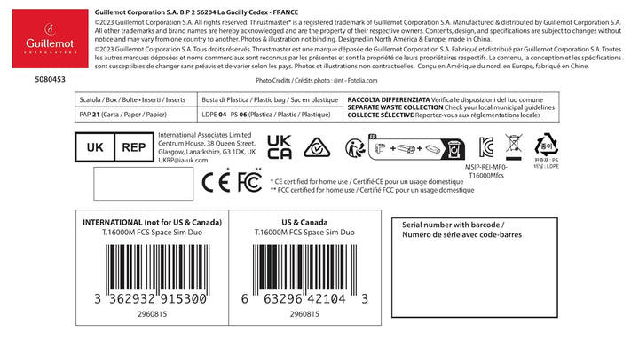 Thrustmaster T16000M FCS Space Sim Duo - Pack de 2 Joysticks für PC T16000M FCS Duo Stick, T16000M F