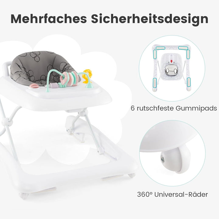 COSTWAY 3 in 1 Lauflernhilfe klappbar, Lauflernwagen mit verstellbarer Höhen & Geschwindigkeit, Baby