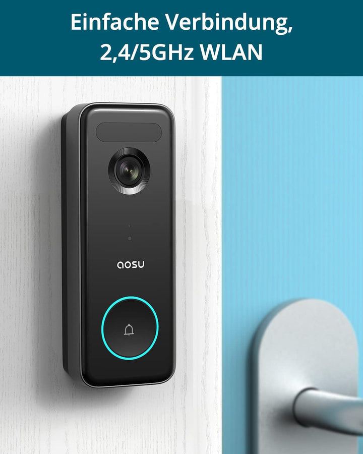 Türklingel mit Kamera – aosu 5MP HD VideoTürklingel klingel mit Kamera & Türglocke, Akkubetrieben, R