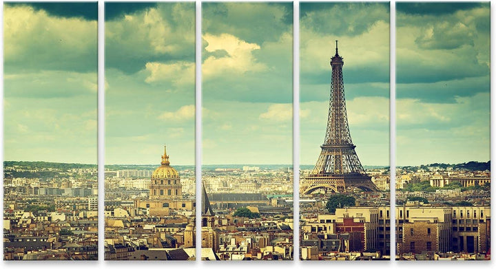 islandburner Bild auf Leinwand Eiffelturm Frankreich Blauer Himmel Blick Auf Paris Bilder Wandbilder