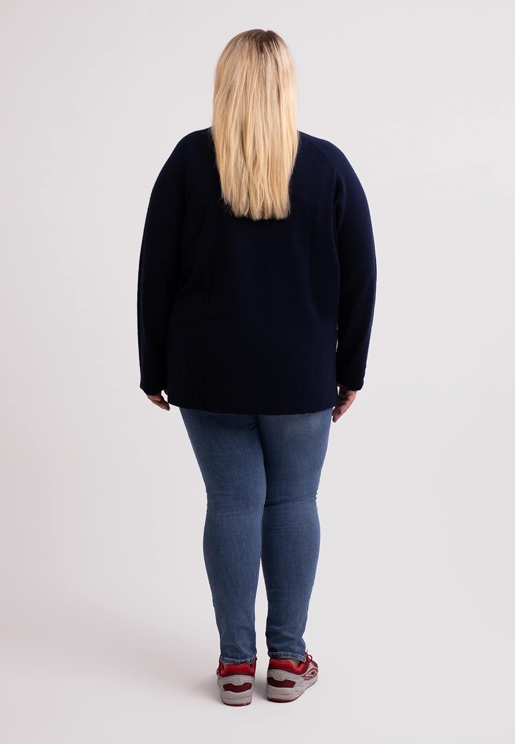 CASH-MERE.CH 100% Kaschmir Damen Pullover mit geradem Schnitt und Seitenschlitz in grossen Grössen |