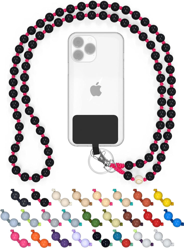 DROPLETSY Holzperlen Handykette universal, Schlüsselband, Kette, Necklace zum Umhängen - kompatibel