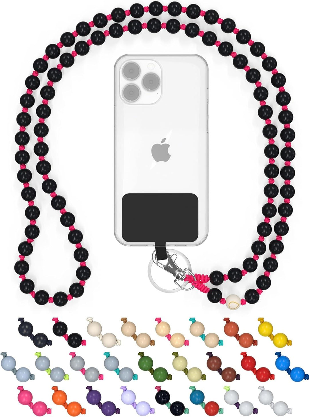 DROPLETSY Holzperlen Handykette universal, Schlüsselband, Kette, Necklace zum Umhängen - kompatibel