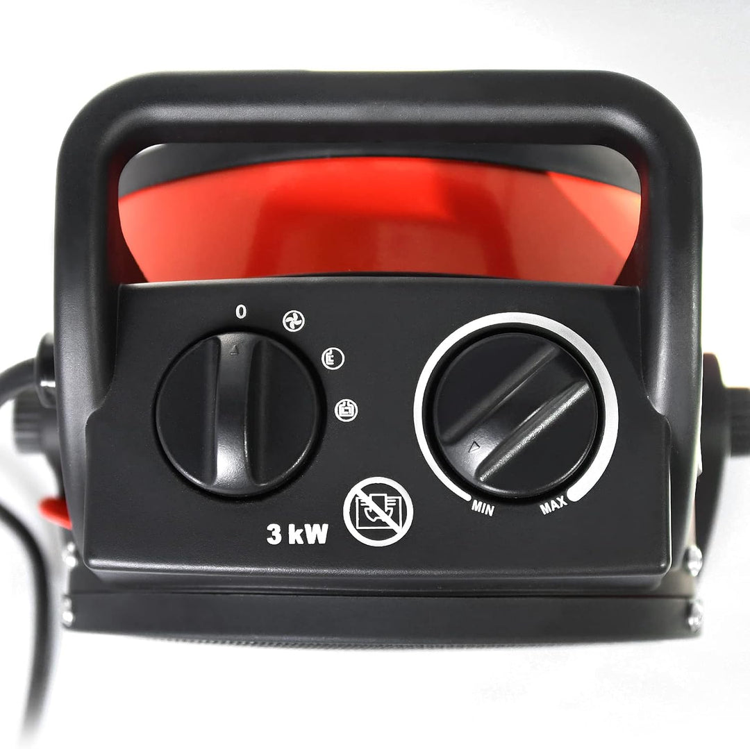 UISEBRT Heizlüfter Energiesparend 3000W - Keramik Heizgerät Bauheizer Elektroheizer mit Überhitzungs