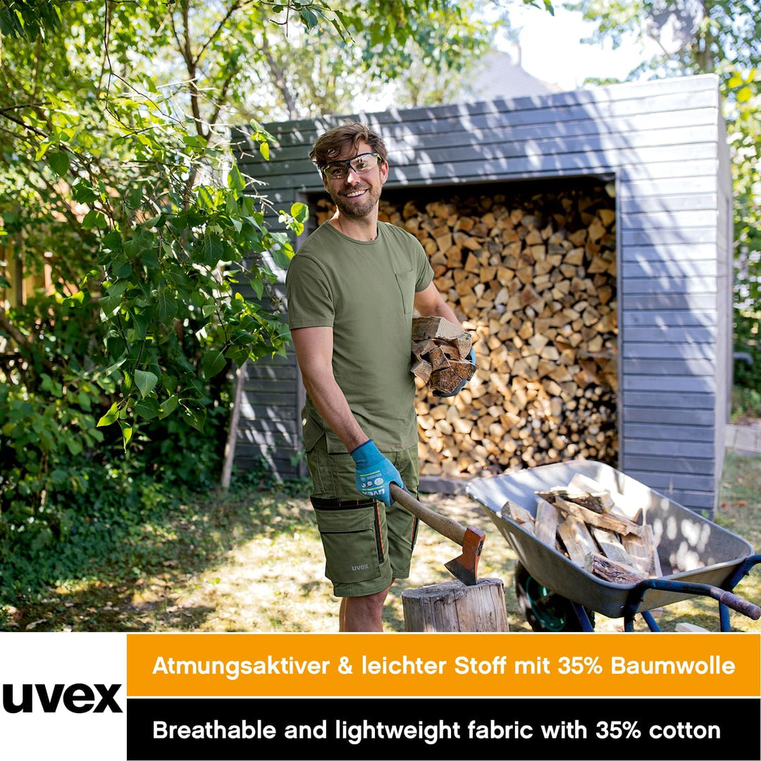 Uvex Tune-Up Herren-Arbeitshose kurz - leichte, robuste Männer-Arbeitshosen für den Sommer - 35% Bau