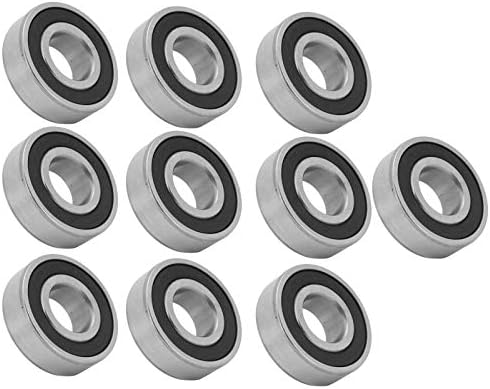Packung mit 10 Rillenkugellagern 6203-2RS, 17 x 40 mm, geräuschloses, langsam laufendes Stahllager,