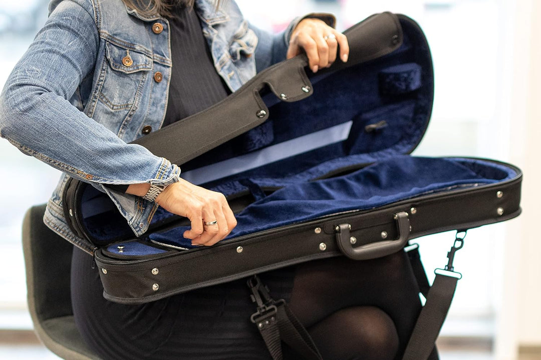 GEWA Violaformetui Liuteria Concerto, Thermokern, wasserabweisend, schwarz, innen Velour blau, Gröss