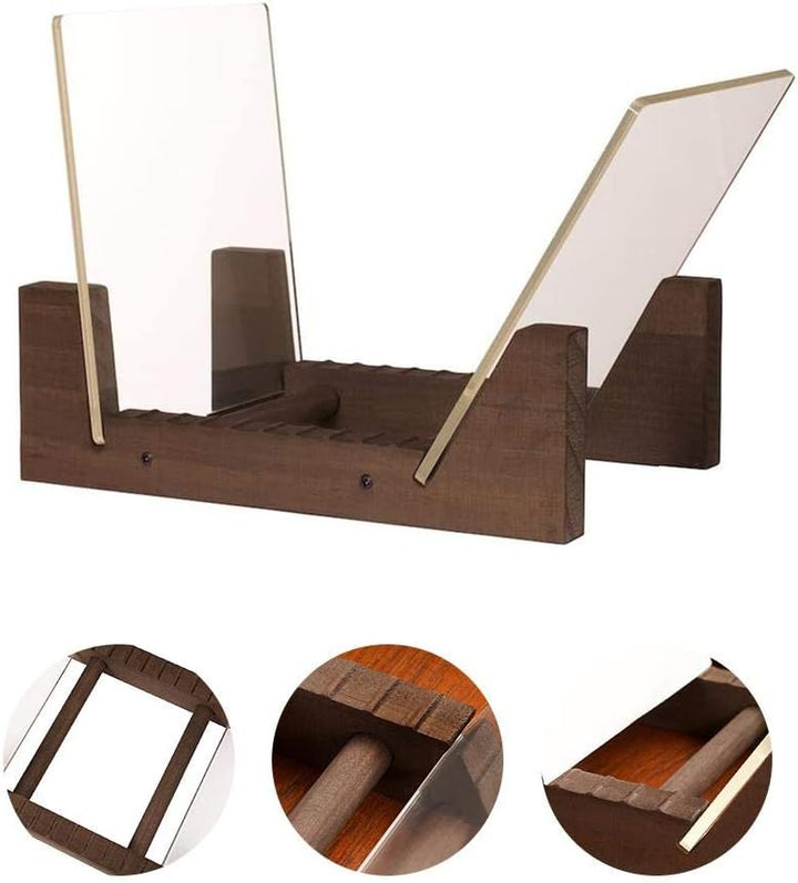 HUSHUI Aufbewahrungshalter für Schallplattenhalter aus Holz CD-Displayständer aus Holz Stapelbarer m