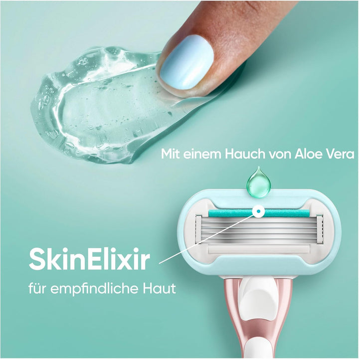 Gillette Venus Deluxe Smooth Sensitive Rasierklingen Damen, 10 Ersatzklingen für Damenrasierer mit 5