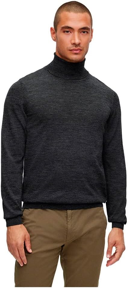 BOSS Rollkragenpullover MUSSO Langarm Strick anthrazit XL Anthrazit, XL Anthrazit
