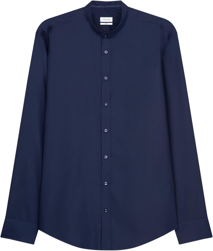 Herren Business Hemd Slim Extra Langer Arm Kentkragen Bügelfrei 100% Baumwolle Business Hemd Dunkelb