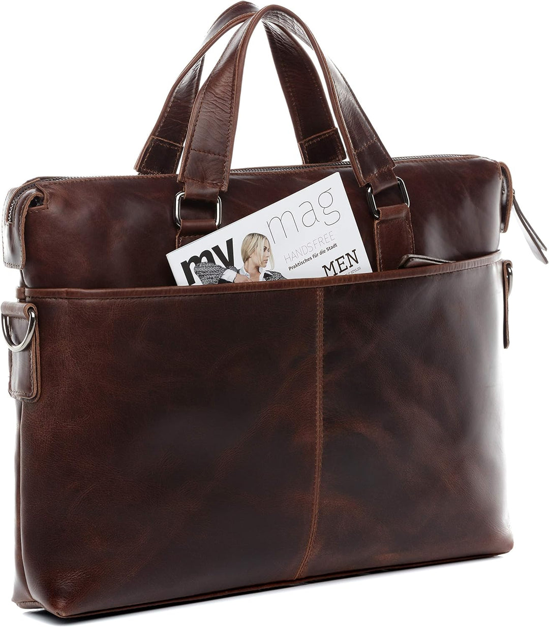 BACCINI Laptoptasche mit abnehmbaren Schultergurt LEANDRO aus Premium Leder I Business-Tasche gross