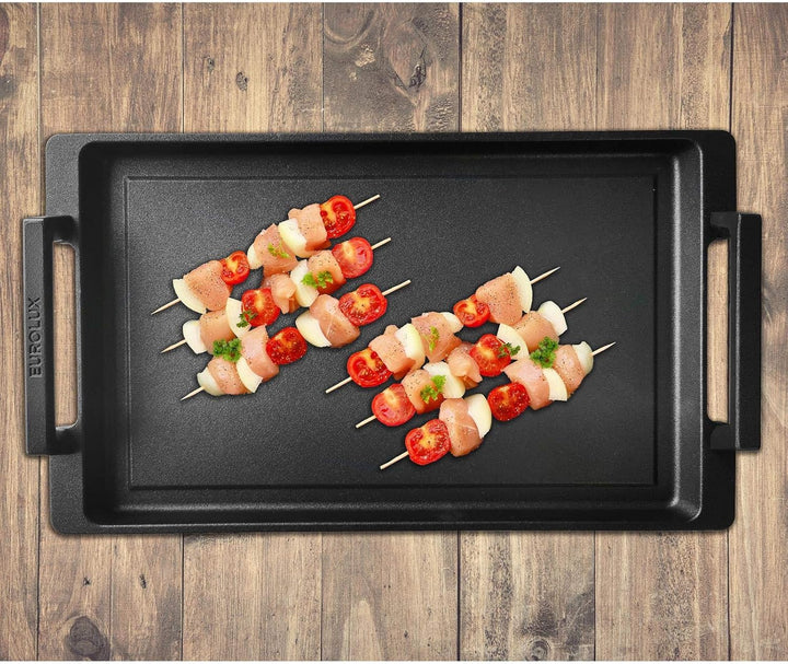 Eurolux Teppanyaki Grillplatte - mit Seitengriffe - alle Herdarten inkl. Induktion - 41 x 24 cm - Gl
