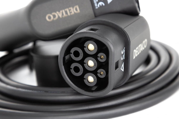 DELTACO Typ 2 EV-Ladekabel für E-Autos und Hybrid Fahrzeuge, Elektroauto Charger Mennekes Kabel, Kom