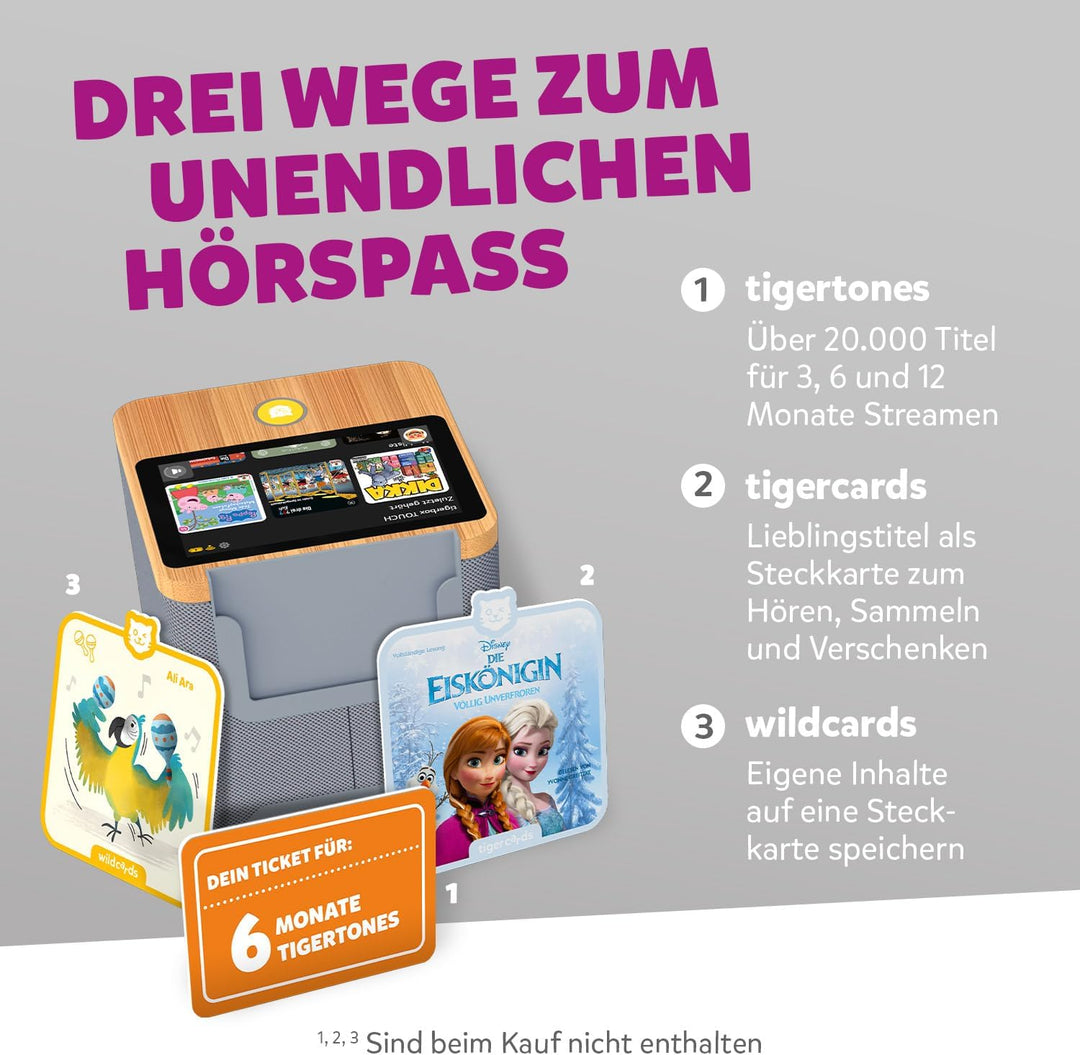 tigermedia tigerbox Touch Plus grau mit extra Langer Akkulaufzeit und Bluetooth Kopfhöreranschluss,