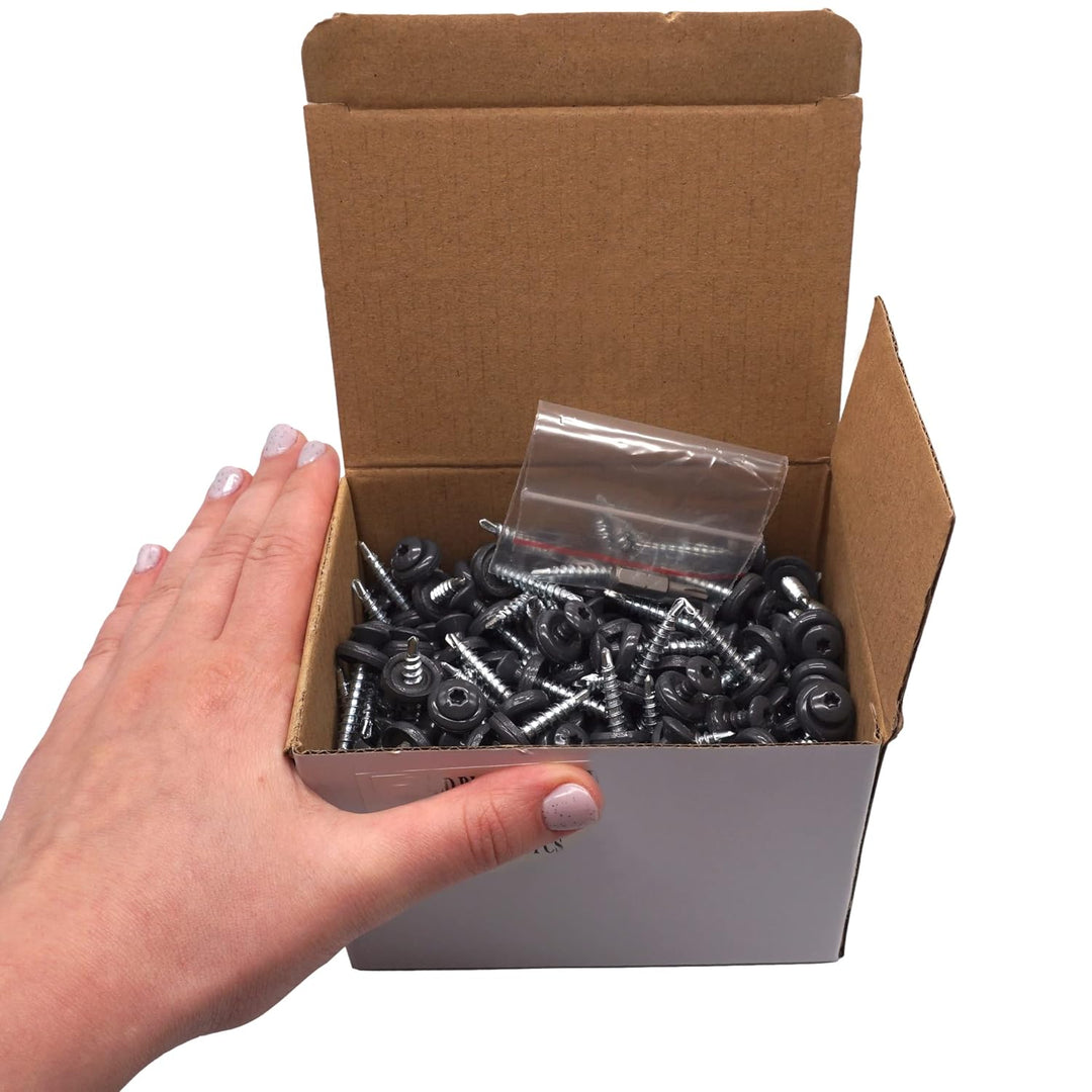 (250 Stück) Metall Dacheindeckung Torx Schrauben 4,8 x 35 mm lackierte Selbstbohrschrauben mit EPDM