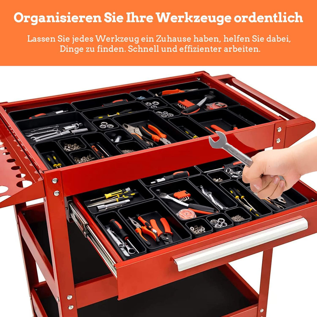 45 Stück Werkzeugkoffer Leer Organizer Sortierbox, Werkzeugaufbewahrung Schubladen Ordnungssystem We
