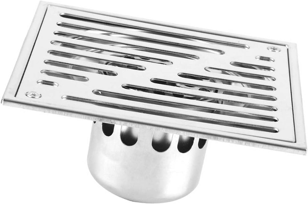 Quadratische Dusche Bodenablauf Bad Flieseneinsatz Bodenablass mit abnehmbarem Siebdeckel Chrom-Fini