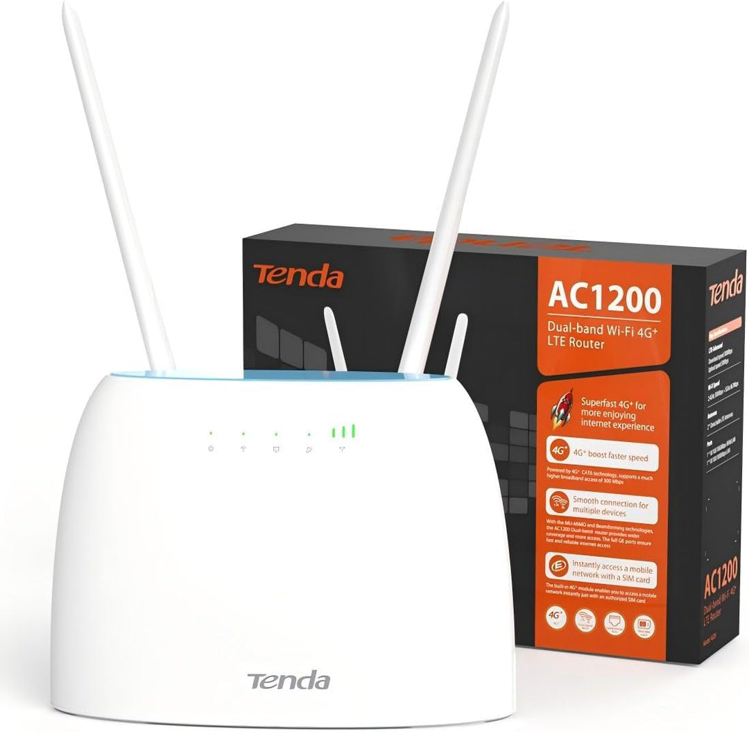 Tenda 4G09 4G LTE WLAN Router für SIM Karten (CAT6 AC1200 Dualband 2,4GHz: 300Mbit/s+5GHz: 867Mbit/s