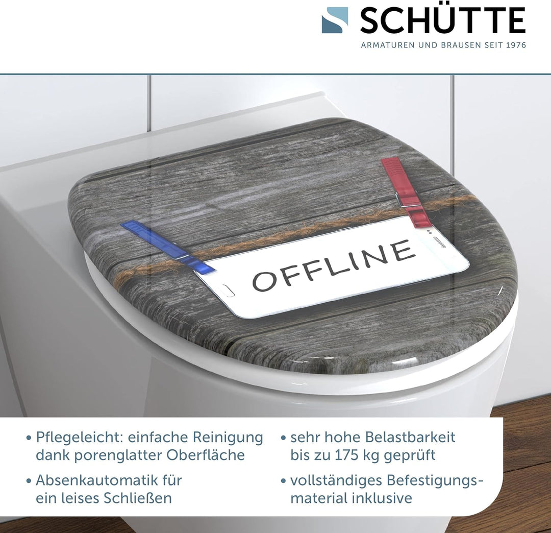 SCHÜTTE 82157 Duroplast WC-Sitz OFFLINE mit Absenkautomatik,, Offline