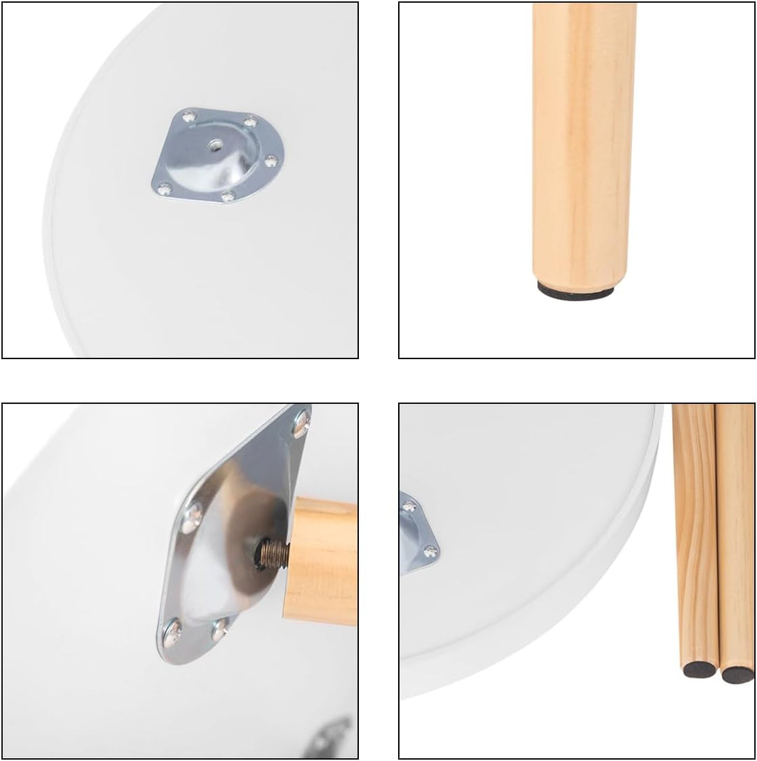 WOLTU Beistelltisch rund klein Couchtisch Blumenständer Nachttisch Massiv Holz skandinavisches Desig