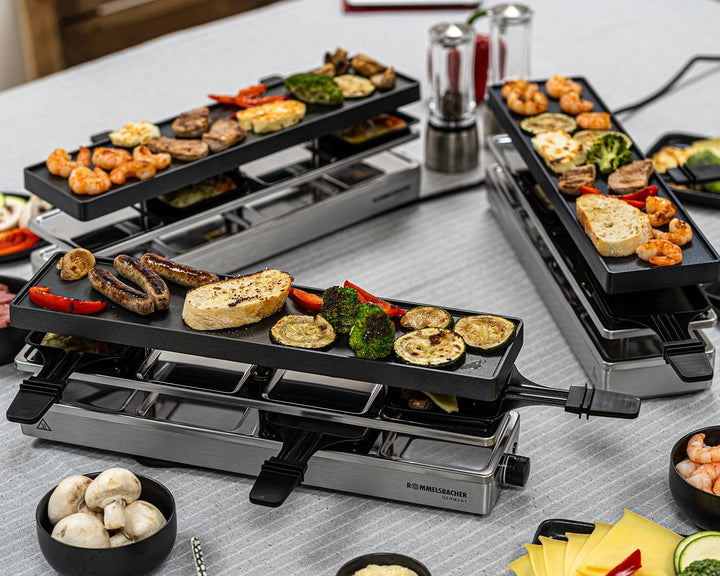 ROMMELSBACHER RC 1600 Raclette-Grill fun for 4+4 (Tischgrill, für 8 Personen, erweiterbar, Parkdeck,