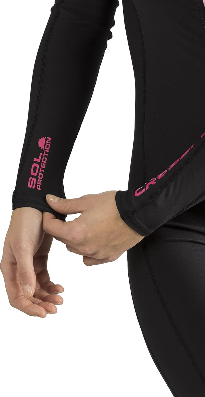 Cressi Skin 1mm - Superelastischen Anzug aus 86% Polyester / 14% Elasthan Schwarz/Rosa 5/XL, Schwarz