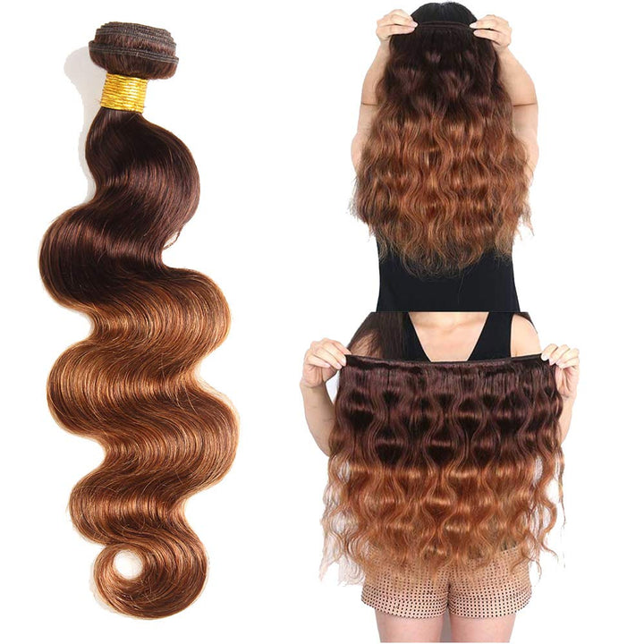 ELEE'S HAIR Ombre Menschenhaar Bundles Körperwelle mit Verschluss Ombre Bundles mit 4×4 Lace Closure