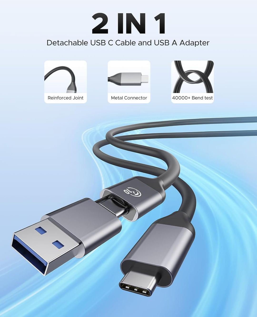ORICO USB 3.2 Hub, USB 3.2 Gen 2 Hub mit 2 USB-A 3.2 Gen2 und 2 USB-C 3.2 Gen2, USB-Splitter kompati
