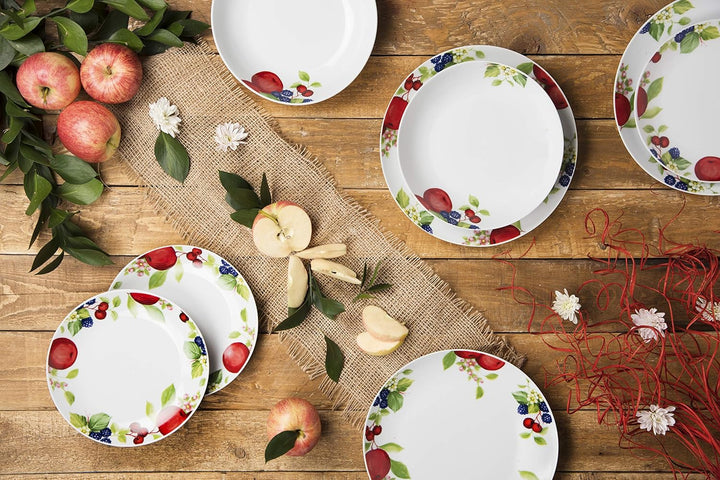 Excelsa Brunch Time Geschirr 18er Set Apple weiss/Mehrfarbig