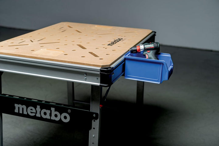 Metabo Multifunktionstisch MWB 100, mobile Werkbank, Arbeitstisch, Werkbank mit höhenverstellbaren S