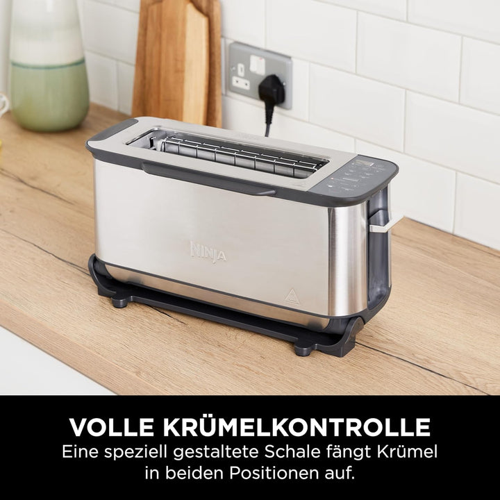 Ninja Foodi 3-in-1 Toaster, Elektrogrill mit Deckel, Panini-Presse mit Flip-Design, 7 Kochfunktionen