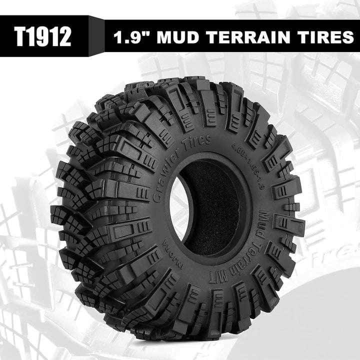 INJORA 1.9 Mud Terrain Reifen Kraken Claw Reifen für Axial SCX10 Pro UTB18 TRX4 Redcat VS4-10 Redcat
